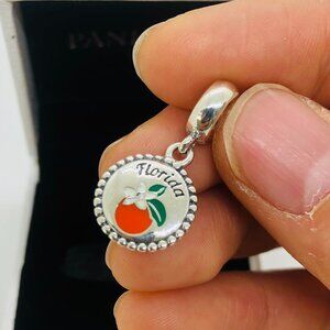 Pandora Silver Florida Charm with Orange and Green Accents